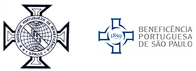 Antigo e novo logo da Beneficência. O título de "Real e Benemérita" foi atribuío à instituição em 1901, pelo Rei de Portugal, D. Carlos I