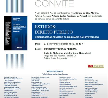 Convite - Lançamento do Livro Estudos: Direito Público