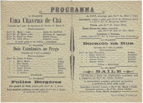 Programa “Grandioso Sarau dramático e dançante”, Colégio Francês, 23.04.1910